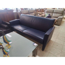 CANAPE 2 PLACES CUIR BLEU 