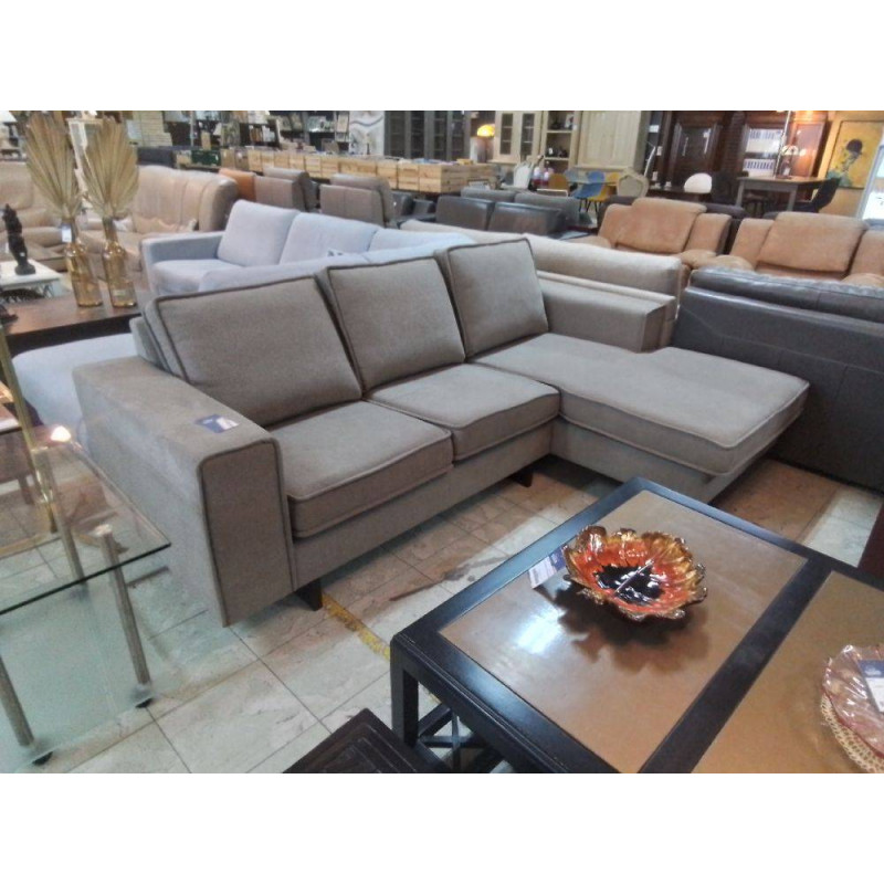 CANAPE D’ANGLE TISSU GRIS CLAIR 