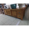 MEUBLE TELE BAS TECK 2 PORTES 4 TIROIRS 