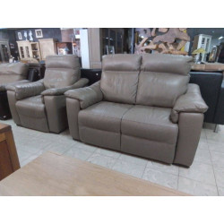 SALON 2+1RE CUIR TAUPE
