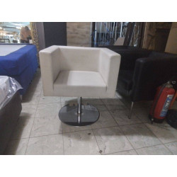 FAUTEUIL CLUB PIVOTANT SKAI CREME