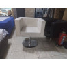 FAUTEUIL CLUB PIVOTANT SKAI CREME