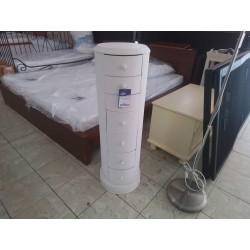 MEUBLE 7 TIROIRS ROND BLANC