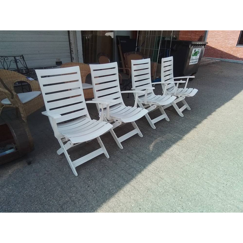 SERIE DE 4 CHAISES DE JARDIN PLIANTES