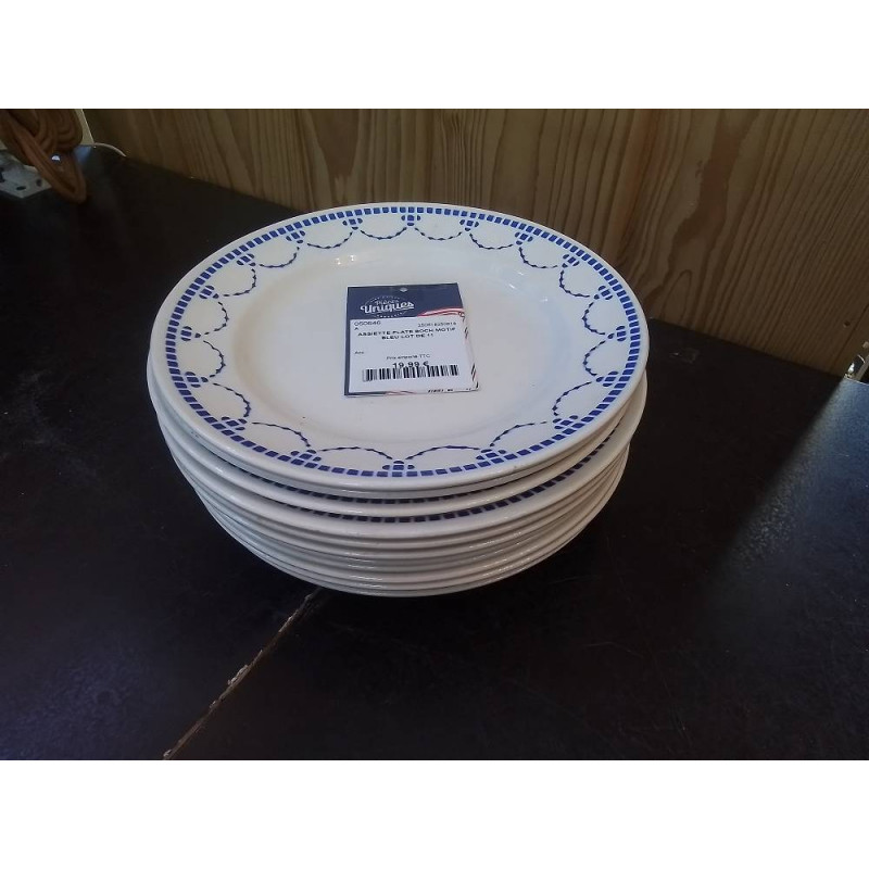 ASSIETTE PLATE BOCH MOTIF BLEU LOT DE 11