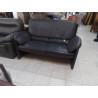 CANAPE 2 PLACES CUIR GRIS FONCÉ 