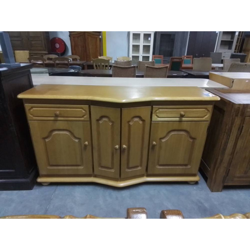 BUFFET BAS PLACAGE CHÊNE 4 PORTES 2 TIROIRS 155X50X87
