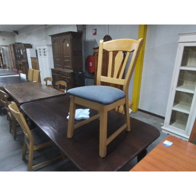 SERIE DE 4 CHAISES CHENE & TISSU 