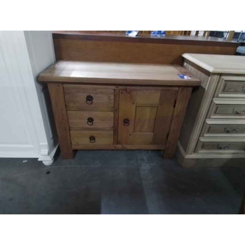 MEUBLE D’APPOINT CHENE 1 PORTE 3 TIROIRS 100X45X71
