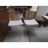 PAIRE DE CHAISES METAL & OSIER