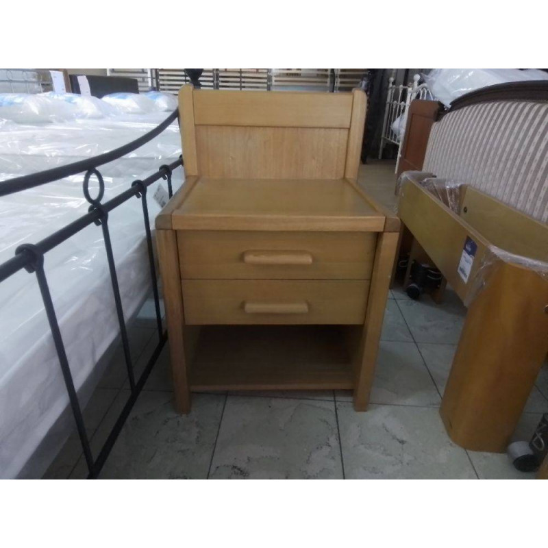 TABLE DE NUIT 2 TIROIRS PLACAGE CHENE 