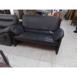 CANAPE 2 PLACES CUIR GRIS...