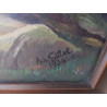 PEINTURE SUR TOILE PIED DU ROCHER DE MARCHE LES DAMES