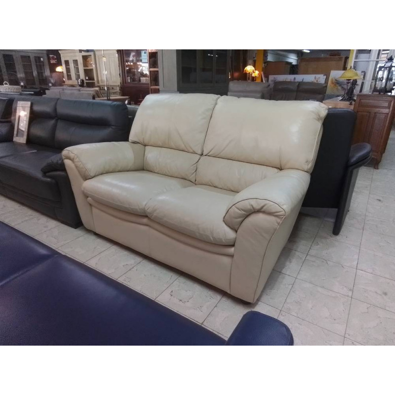 CANAPE 2 PLACES CHATEAU D\'AX CUIR CREME