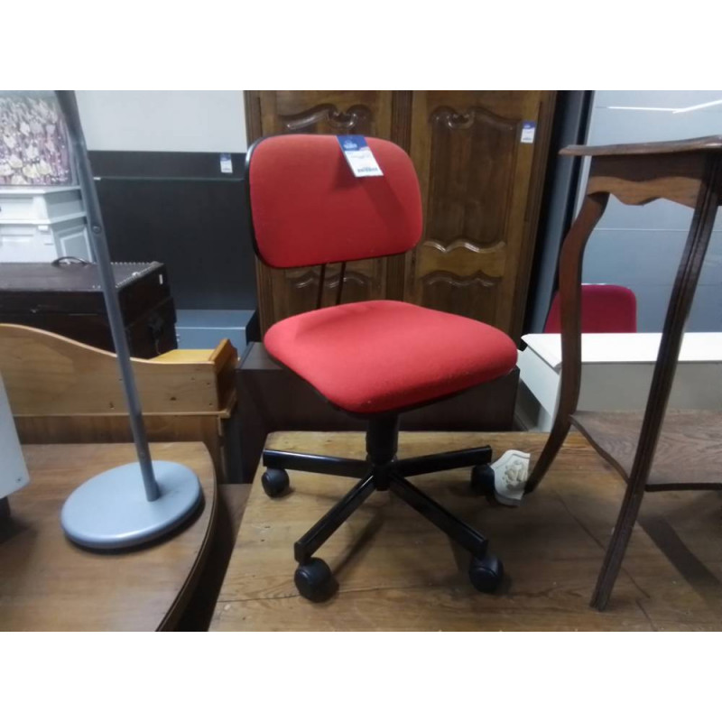 CHAISE DE BUREAU TISSU ROUGE