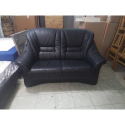 CANAPE 2 PLACES CUIR BLEU 1100
