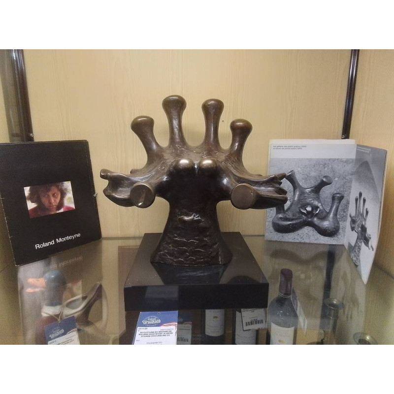 SCULPTURE EN BRONZE DE ROLAND MONTEYNE LA MERE D\'ICARE AMOUREUSE DU SOLEIL 1975 H: 33CM HORS SOCLE