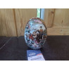OEUF PORCELAINE PEINT DÉCOR ASIATIQUE 15CM