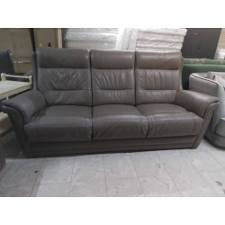 1115 SALON 3+2 CUIR DE BUFFLE TAUPE (TACHE)