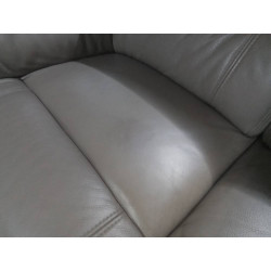 1115 SALON 3+2 CUIR DE BUFFLE TAUPE (TACHE)