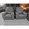 SALON CUIR GRIS 2+1+1 FULL RELAX ÉLECTRIQUES