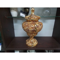 VASE COUVERT CERAMIQUE BEIGE 