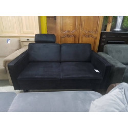 CANAPE 2 PLACES TISSU NOIR 