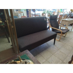 BANQUETTE 2 PLACES TISSU GRIS 