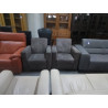 FAUTEUIL CLUB TISSU GRIS SUR ROULETTES 