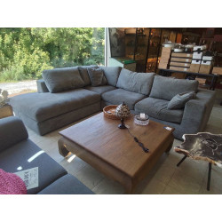 SALON D\'ANGLE TISSU GRIS...