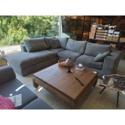 SALON D\'ANGLE TISSU GRIS...