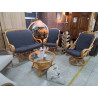 SALON ROTIN AVEC TABLE