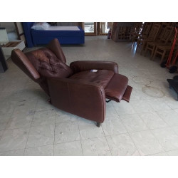 FAUTEUIL RELAX MANUEL CUIR BRUN NATUZZI