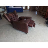 FAUTEUIL RELAX MANUEL CUIR BRUN NATUZZI