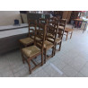 SERIE DE 6 CHAISES HETRE TEINTÉ ASSISE PAILLEE 
