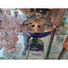 COUPE VERRE COLORÉ COUVERCLE ÉTAIN