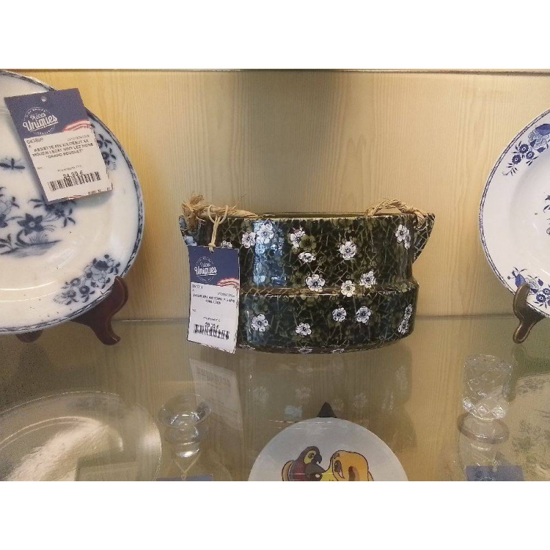 JARDINIERE ANCIENNE FLEURS ÉMAILLÉES