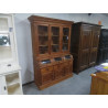 BUFFET 2 CORPS VITRÉ EN TECK 150X55X218