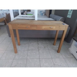CONSOLE 2 TIROIRS HETRE 120X40