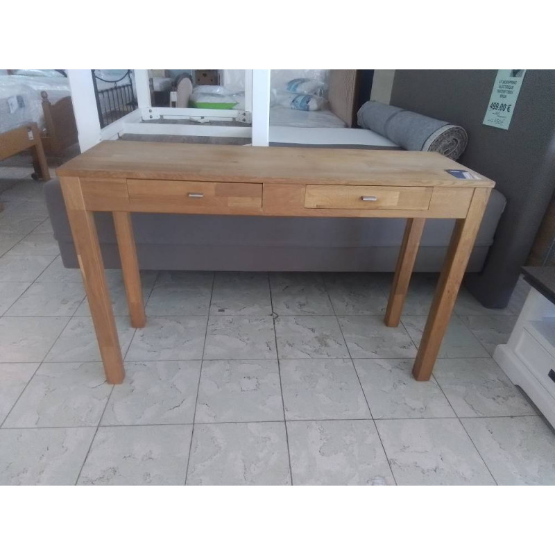 CONSOLE 2 TIROIRS HETRE 120X40