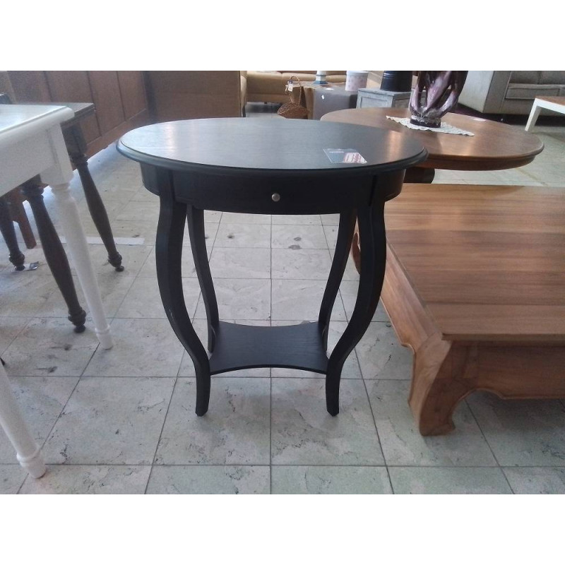 SELLETTE OVALE NOIRE 1 TIROIR 