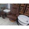 FAUTEUIL PIVOTANT CUIR BRUN 