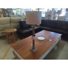 LAMPE DE SALON PIED CHROME ABAT JOUR ROSE
