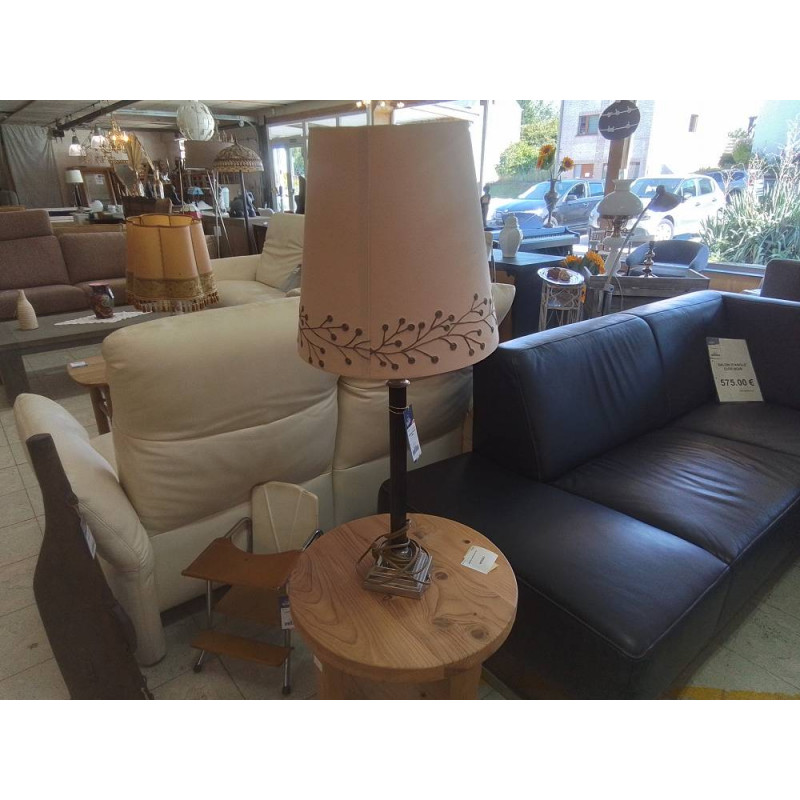 LAMPE DE SALON PIED NOIR & CHROME