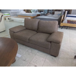 CANAPE 2 PLACES TISSU BRUN 