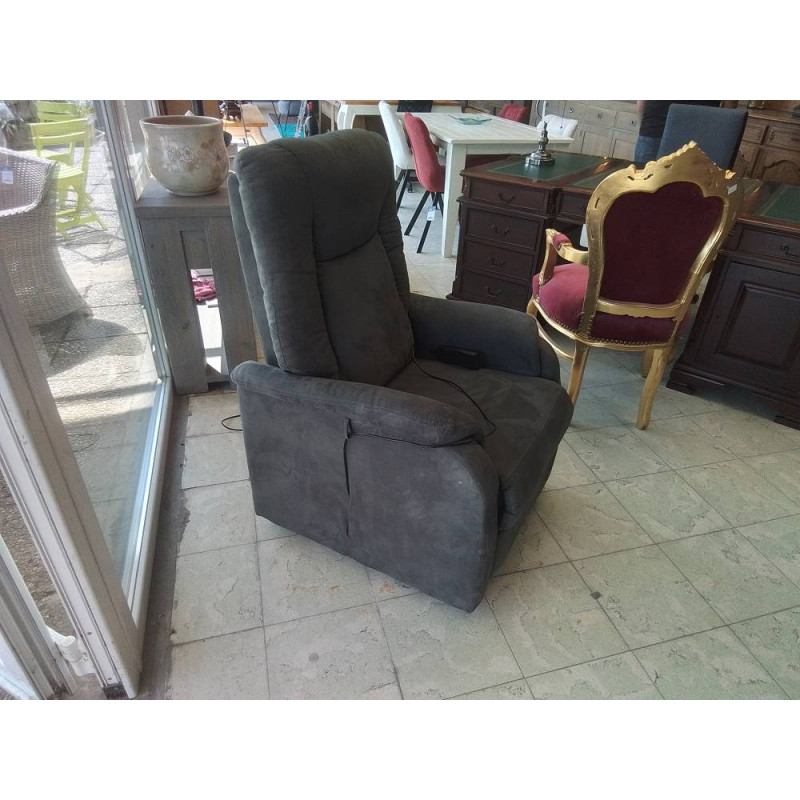 FAUTEUIL RELAX ELECTRIQUE AVEC LIFT TISSU GRIS