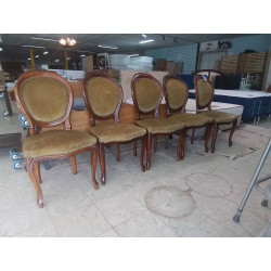 SERIE DE 5 CHAISES MEDAILLON 