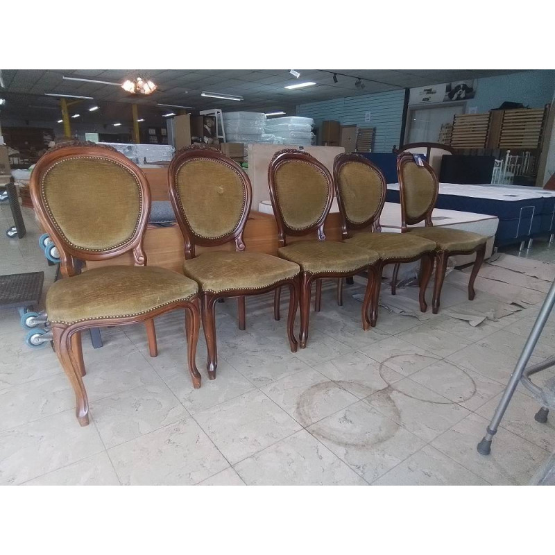 SERIE DE 5 CHAISES MEDAILLON 