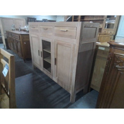 DRESSOIR MODERNE 3 PORTES 3 TIROIRS CHENE CLAIR 160X44X126