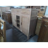 DRESSOIR MODERNE 3 PORTES 3 TIROIRS CHENE CLAIR 160X44X126